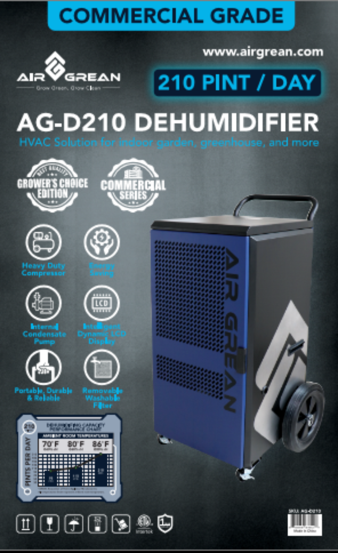 AirGrean Dehumidification 210 Pint packaging